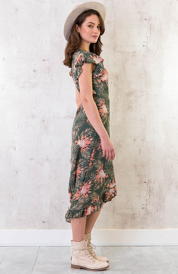 Palm Leaves Jurk Midi Army – shoparchief, foto 9