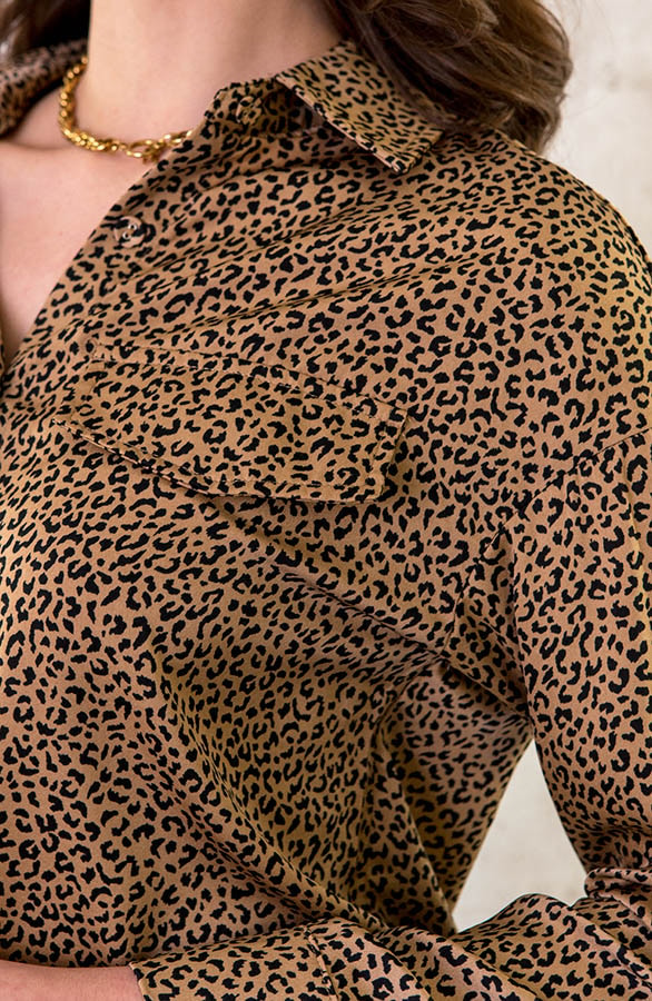 Panterprint Blouse Camel – shoparchief, foto 9