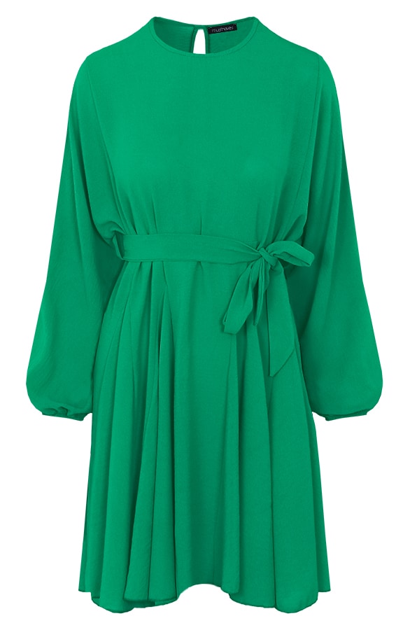 Plooien Jurk Bright Green – shoparchief