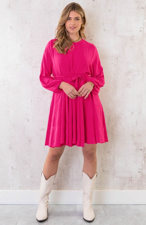 Plooien Jurk Fuchsia – shoparchief