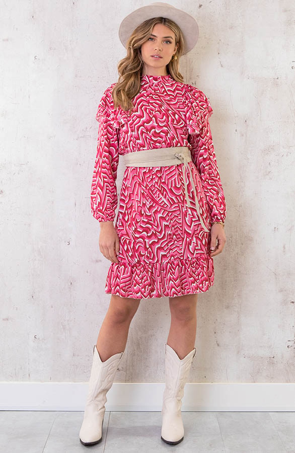 Retro Print Kleid Rosa, Shoparchiv, Foto 5