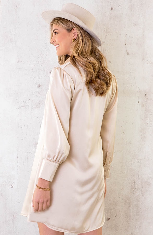 Satijnen Jurk Beige – shoparchief, foto 3
