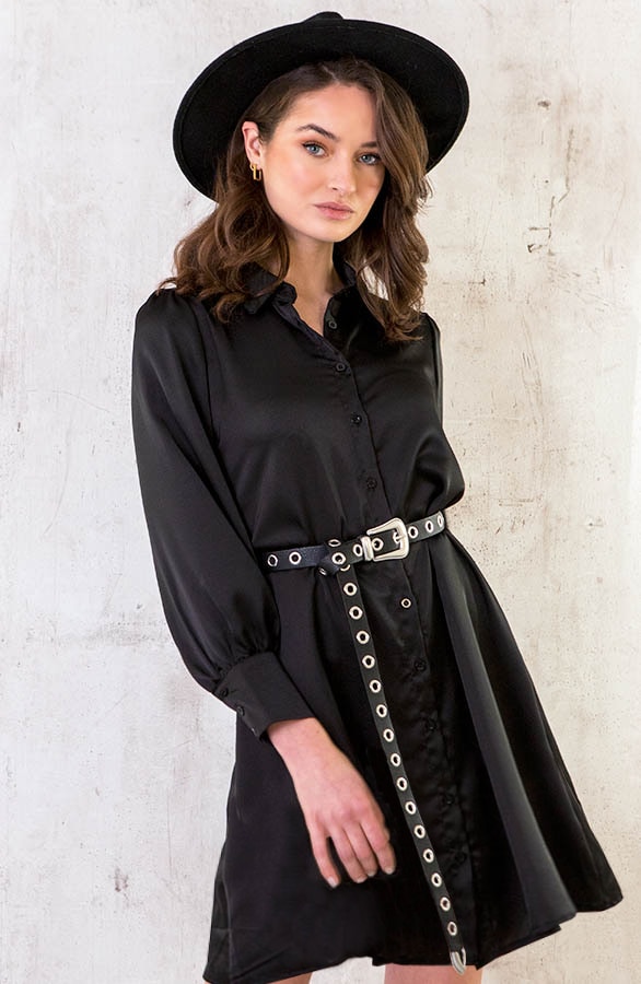 Satijnen Jurk Black – shoparchief