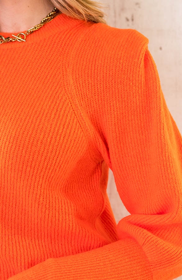Trui Met Schoudervulling Oranje – shoparchief, foto 6