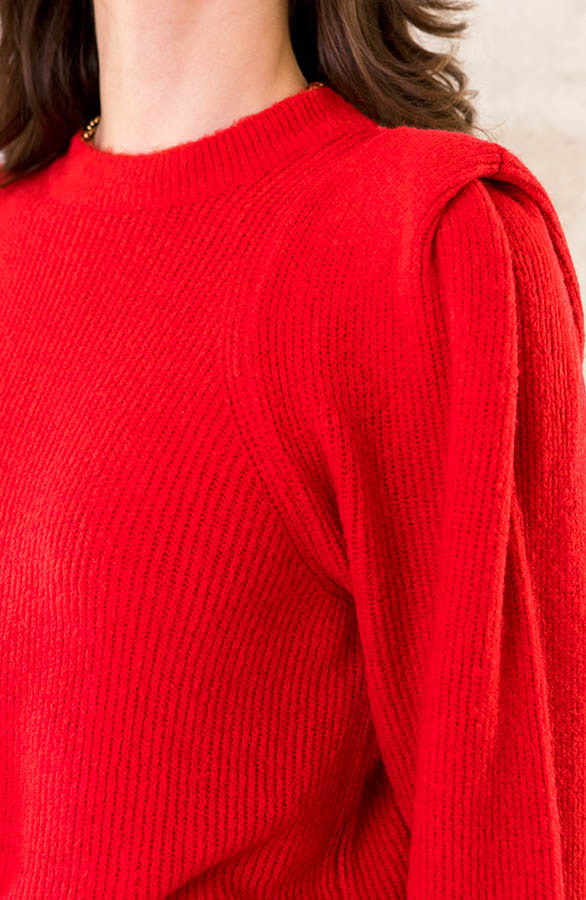 Trui Met Schoudervulling Rood – shoparchief, foto 6