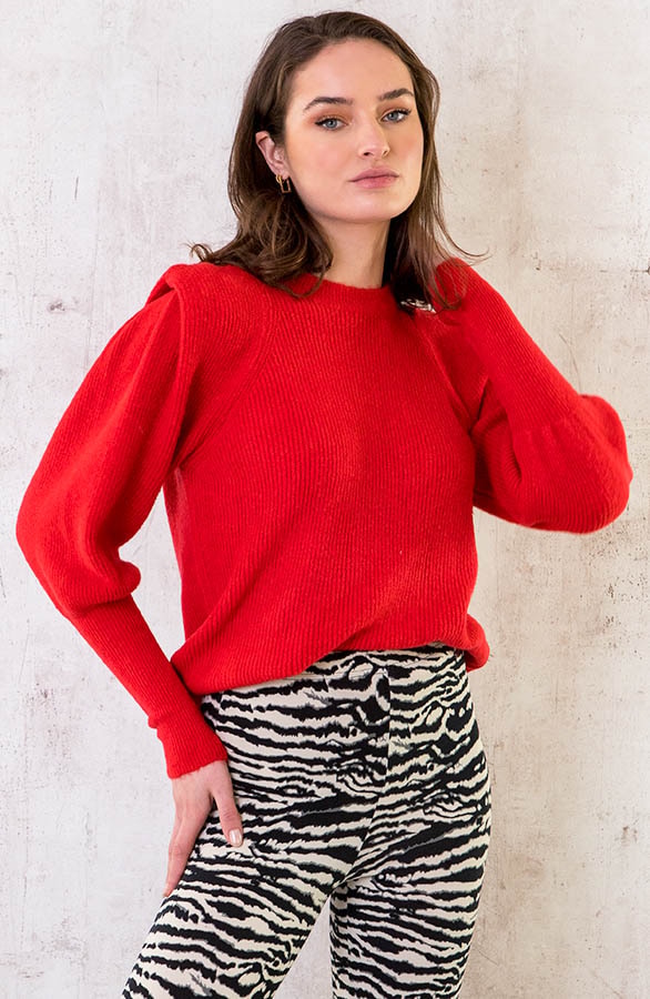 Trui Met Schoudervulling Rood – shoparchief, foto 3