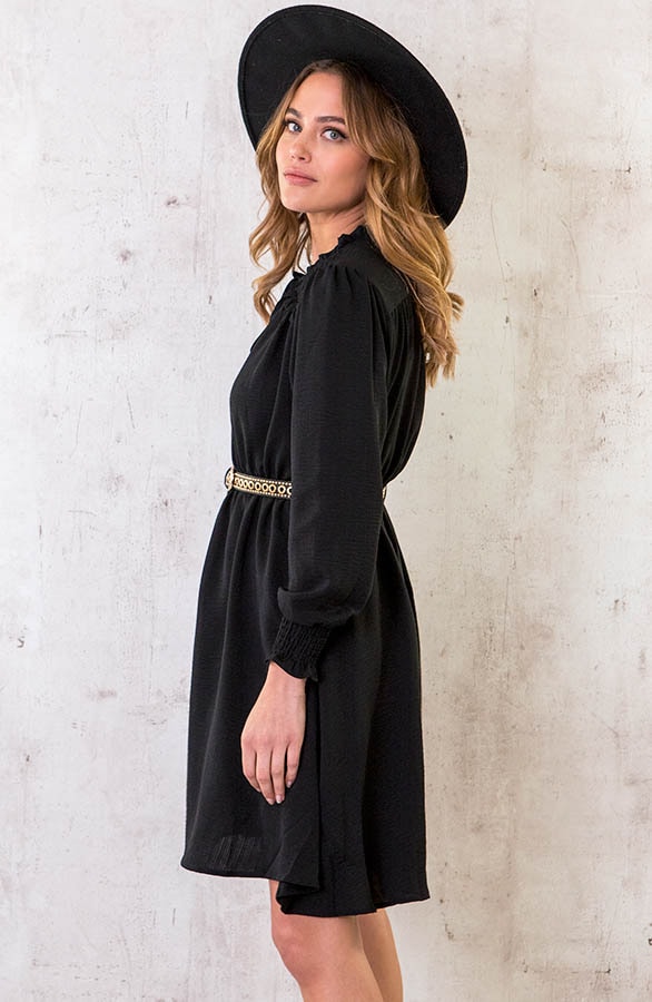 Smocked Schulter Kleid Schwarz, Shoparchiv, Foto 4