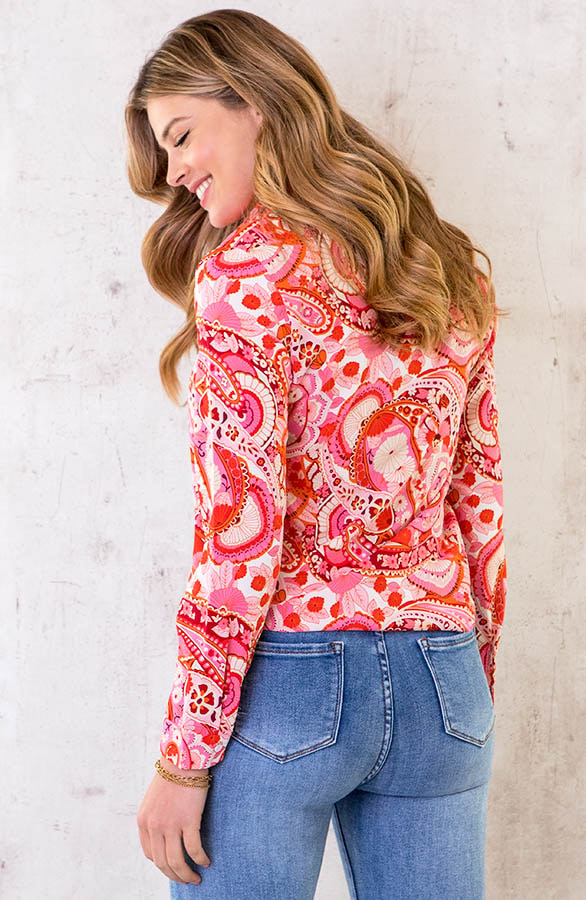 Yves Blouse Pink Red – shoparchief, foto 3