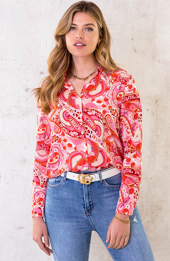 Yves Blouse Pink Red – shoparchief, foto 5