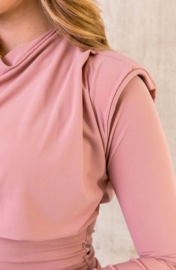 Aansluitende Schoudervulling Jurk Dust Roze – shoparchief, foto 5