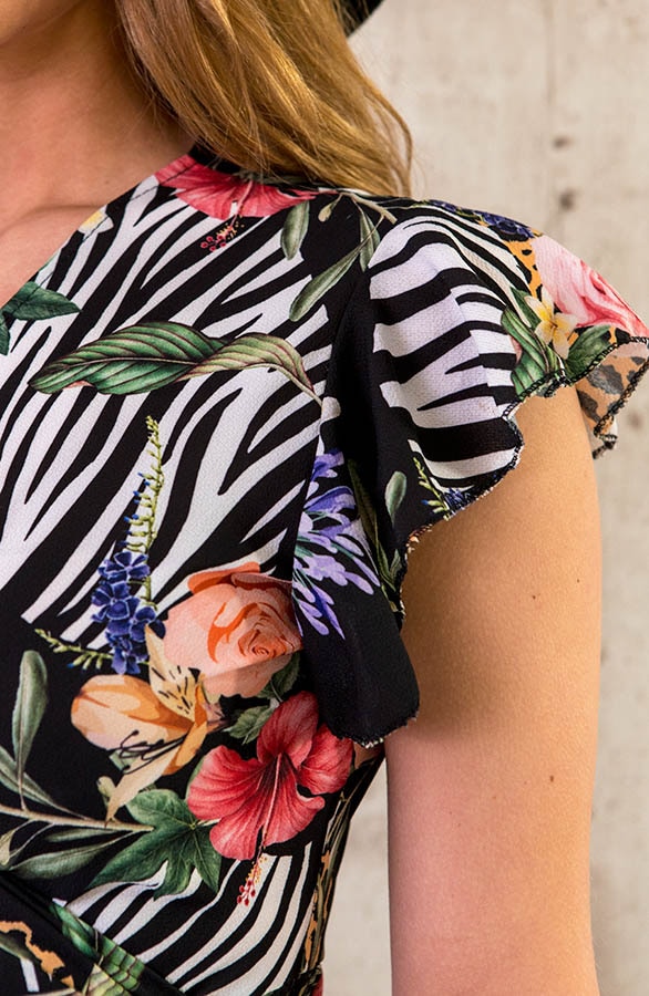 Bloemen Midi Jungle Jurk – shoparchief, foto 5