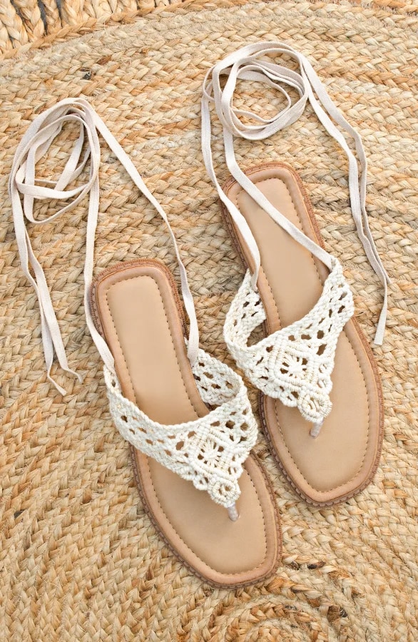 Bohemian Wikkel Sandalen Beige – shoparchief