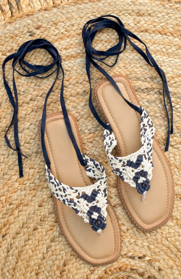 Bohemian Wikkel Sandalen Marine – shoparchief