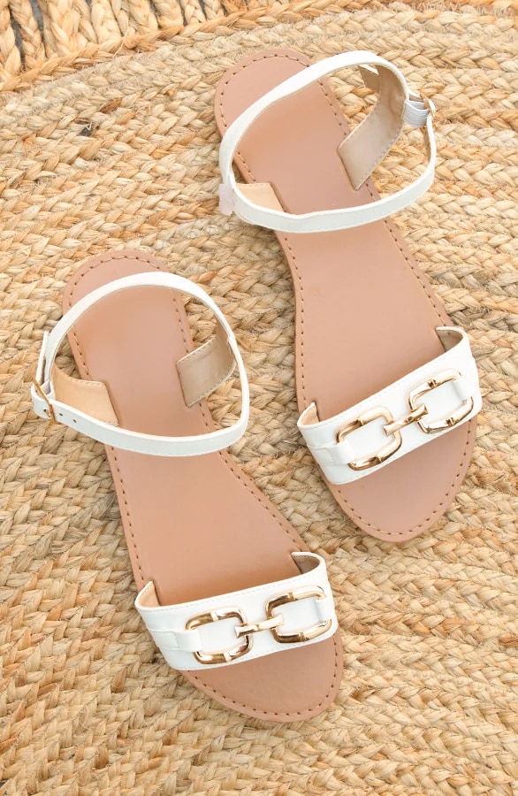 Buckle Sandalen Wit – shoparchief