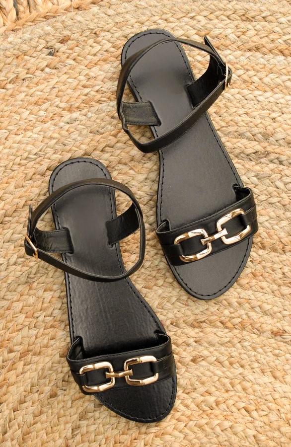 Buckle Sandalen Zwart – shoparchief