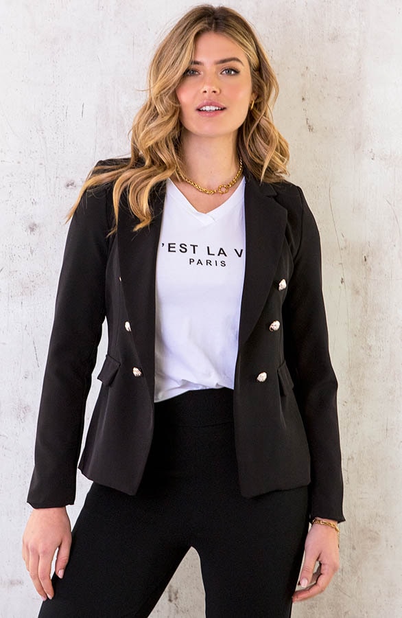 Button Blazer Zwart 2.0 – shoparchief