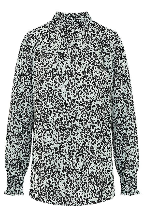 Col Blouse Cheetah Mint – shoparchief