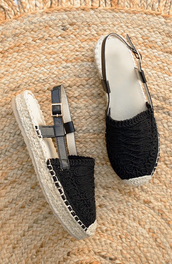 Crochet Espadrilles Zwart – shoparchief