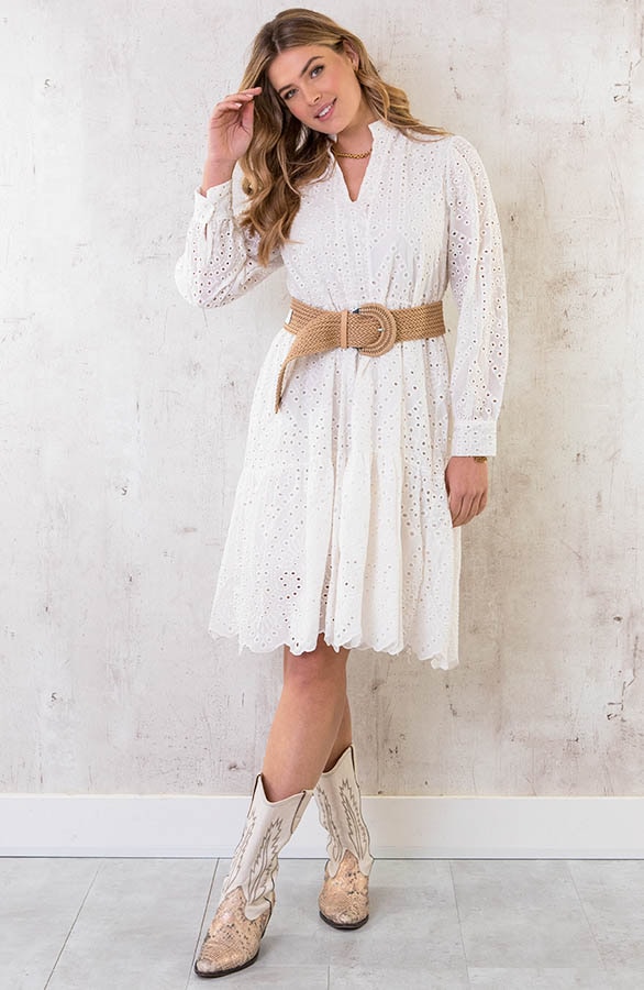 Embroidery Midi Jurk Wit – shoparchief, foto 2