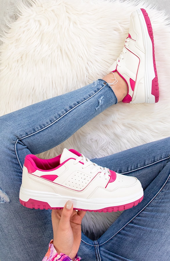 Fashion Sneaker Wit Fuchsia – shoparchief