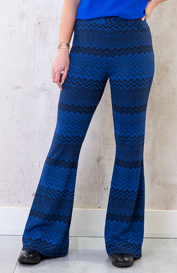 Flared Broek Aztec Kobalt – shoparchief