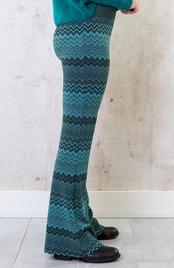 Flared Broek Aztec Petrol – shoparchief, foto 2