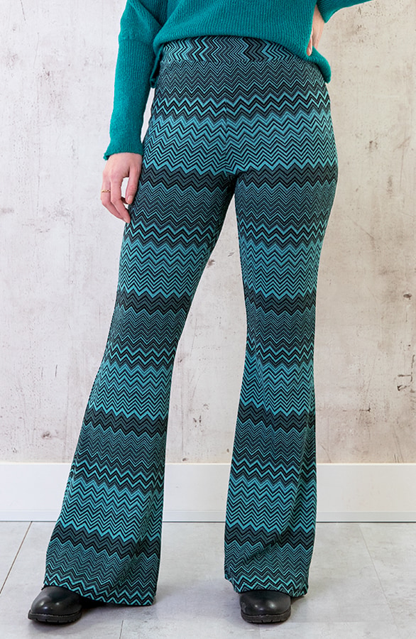 Flared Broek Aztec Petrol – shoparchief