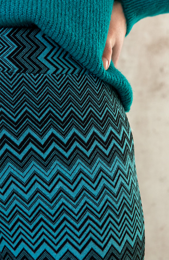 Flared Broek Aztec Petrol – shoparchief, foto 4