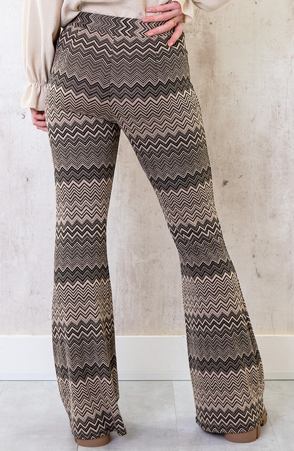 Flared Broek Aztec Taupe – shoparchief, foto 3
