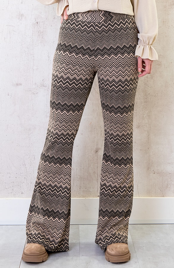 Flared Broek Aztec Taupe – shoparchief