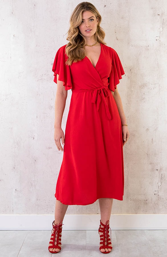 Florence Midi Jurk Rood – shoparchief, foto 2