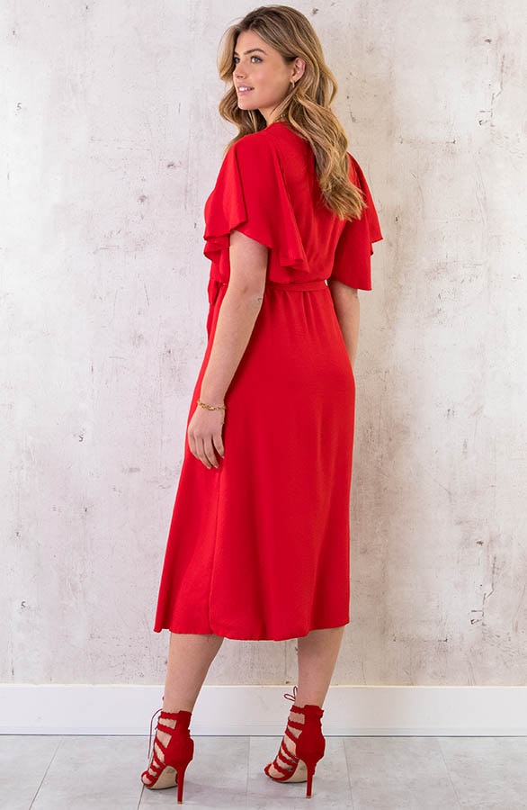 Florence Midi Jurk Rood – shoparchief, foto 4