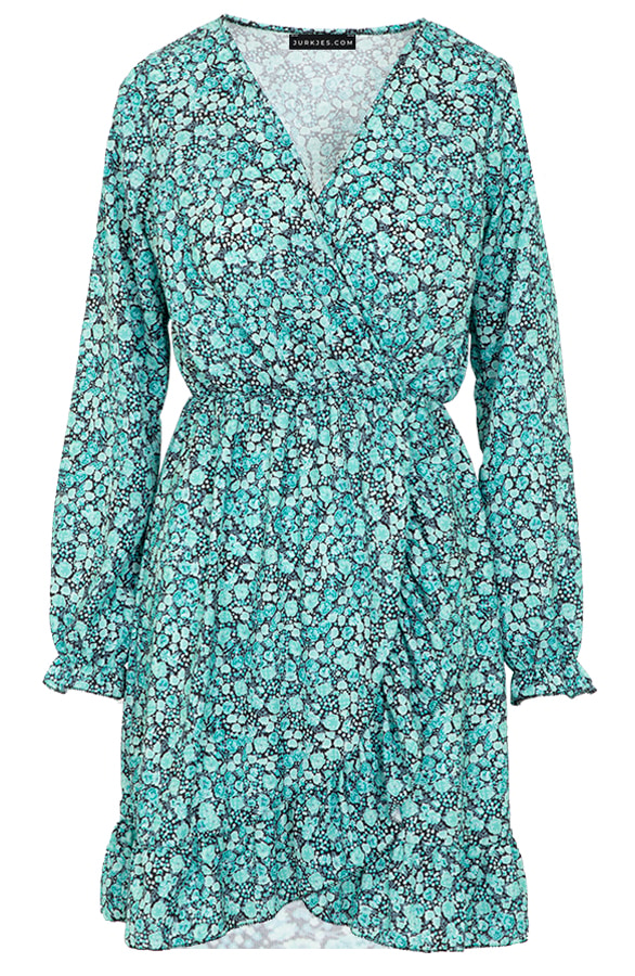 Flower Overslag Jurk Mint – shoparchief