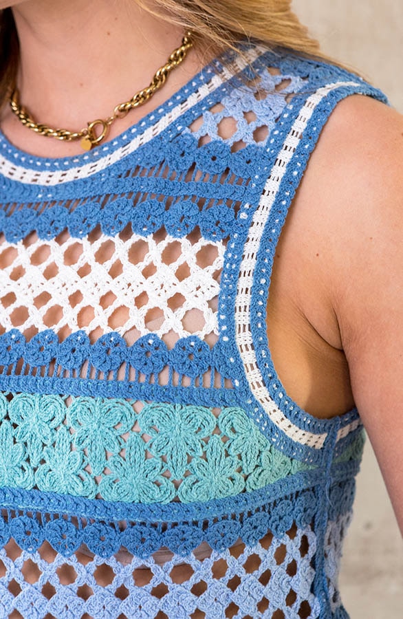 Gehaakte Crochet Top Blauw – shoparchief, foto 5