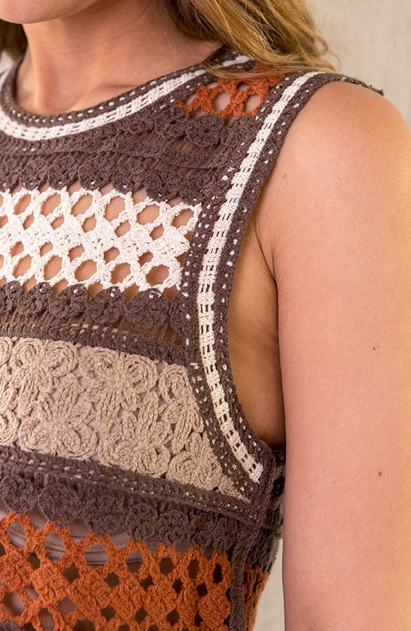 Gehaakte Crochet Top Taupe – shoparchief, foto 5