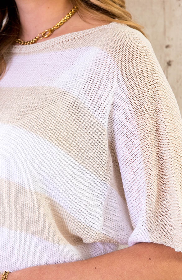 Gehaakte Strepen Top Beige – shoparchief, foto 5
