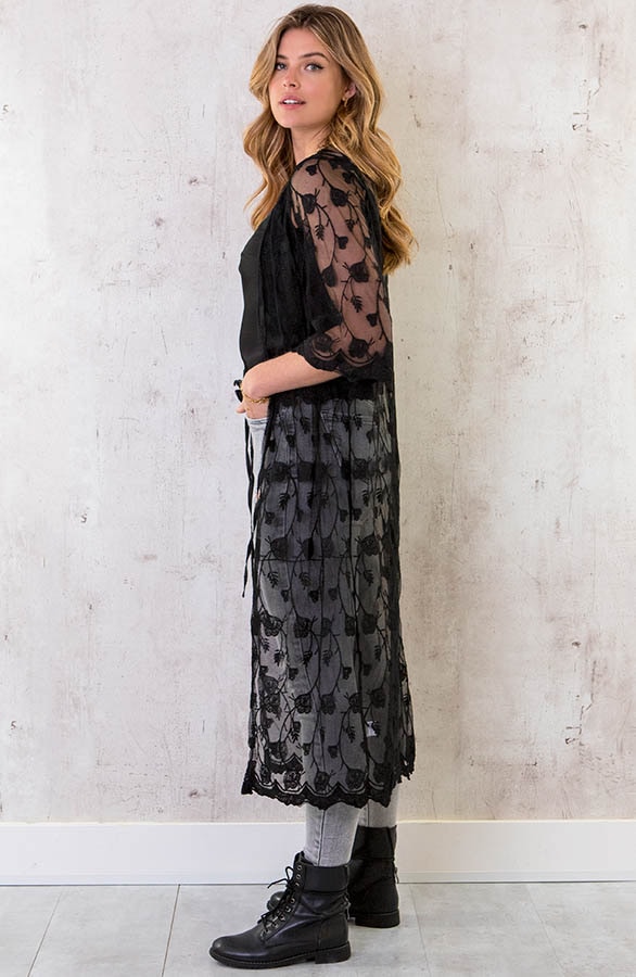 Kimono Bladeren Zwart – shoparchief, foto 2