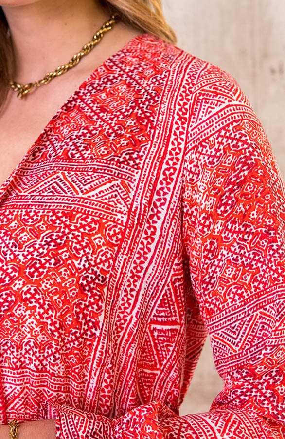 Kimono Print Roze Rood – shoparchief, foto 5