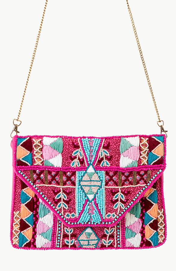 Kralen Tas Boho Fuchsia – shoparchief