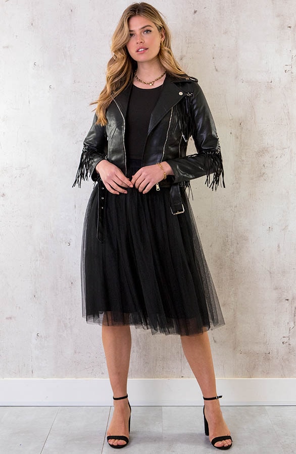 Leather Fringe Jacket – shoparchief, foto 3