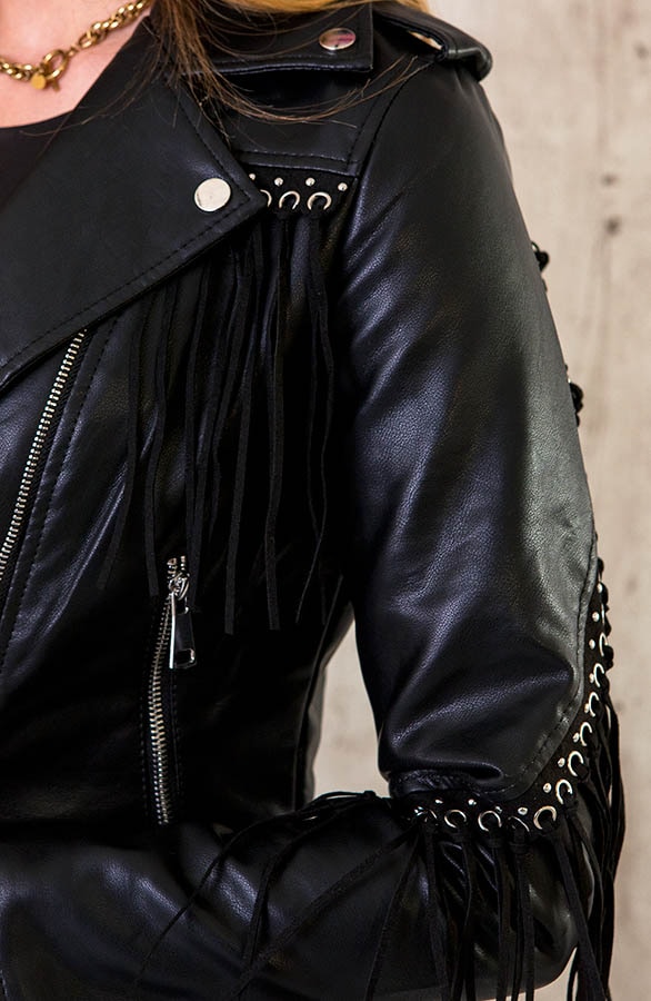 Leather Fringe Jacket – shoparchief, foto 6