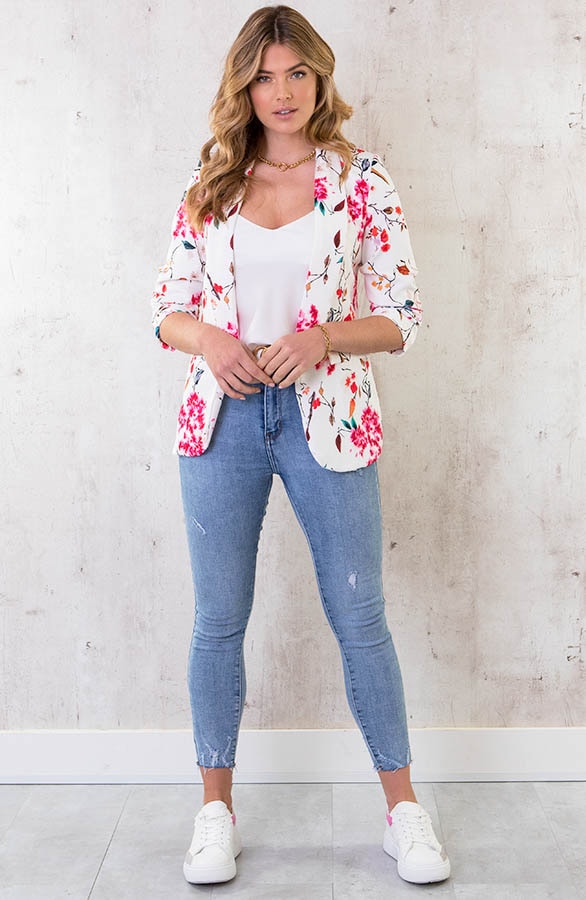 Limited Blazer Bloemenprint Ecru – shoparchief, foto 6