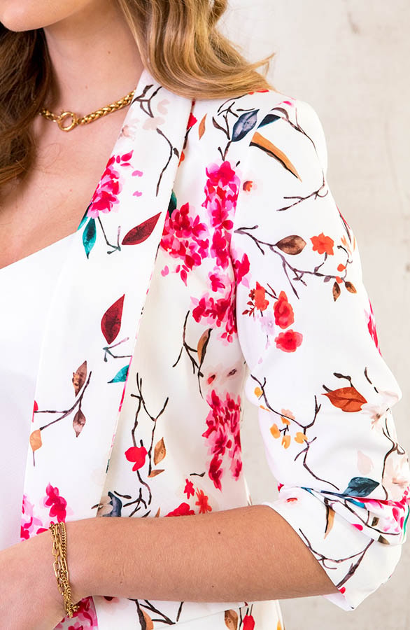 Limited Blazer Bloemenprint Ecru – shoparchief, foto 5