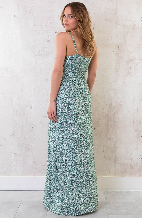 Spaghetti Maxi Jurk bloemen mint – shoparchief, foto 5
