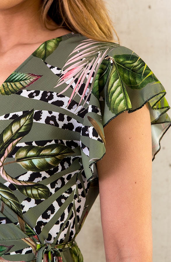 Midi Jurk Jungle Legergroen – shoparchief, foto 5