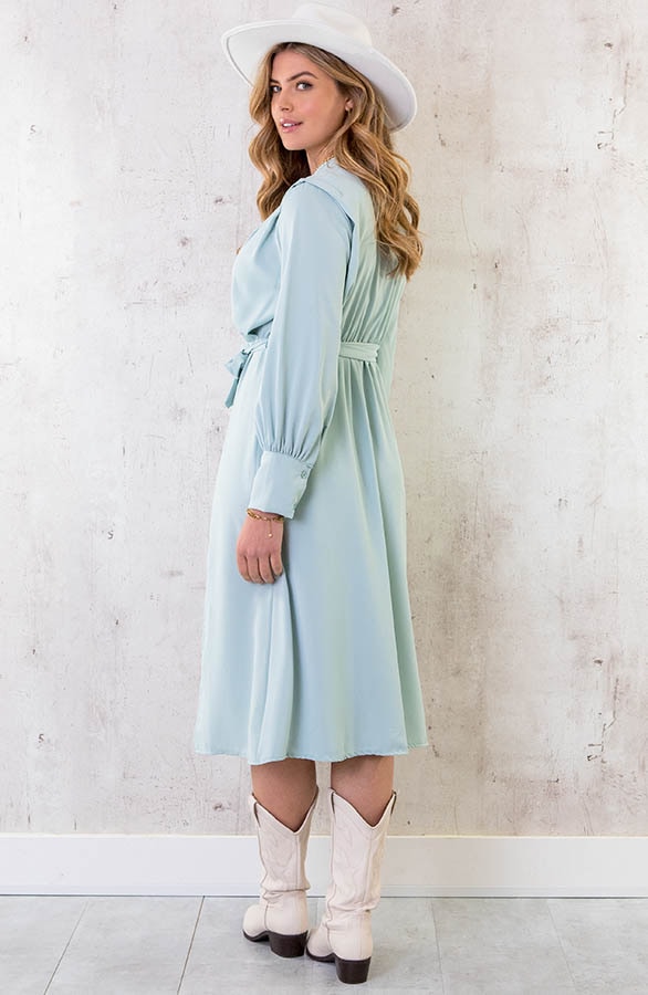 Midi Jurk Met Split Mint – shoparchief, foto 3