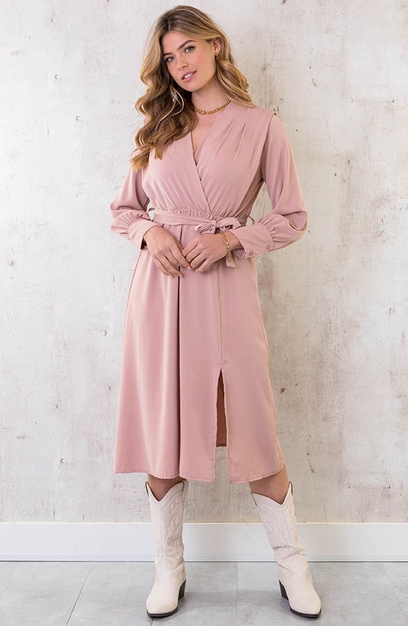 Midi Jurk Met Split Roze – shoparchief, foto 2