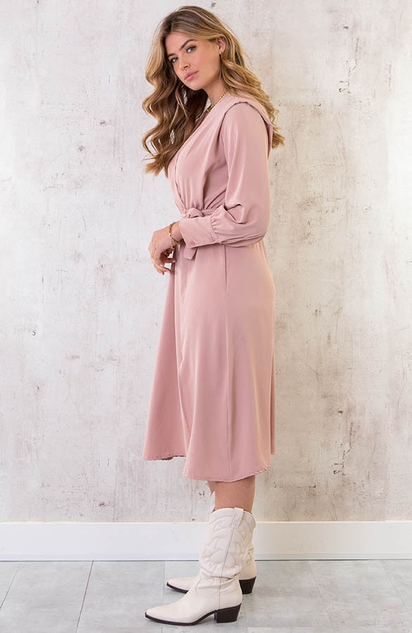 Midi Jurk Met Split Roze – shoparchief, foto 3