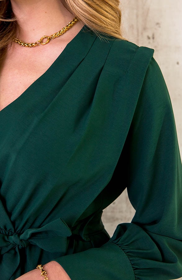 Midi Jurk Met Split Smaragd – shoparchief, foto 5
