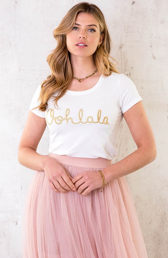 Oohlala T-shirt Wit Goud – shoparchief